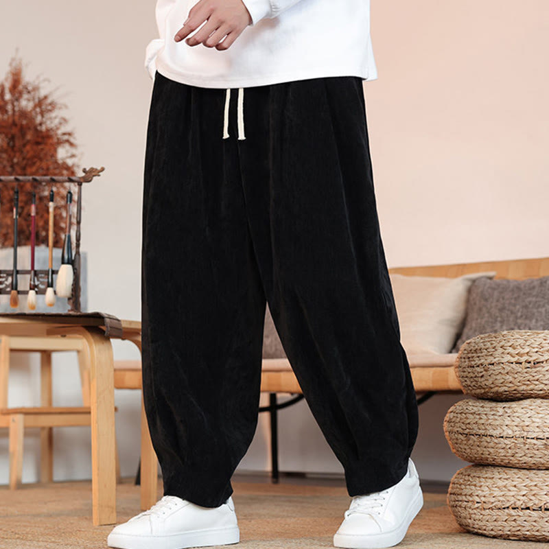 Nimara Ritual Casual Solid Color Simple Design Men's Cotton Pants With Pockets