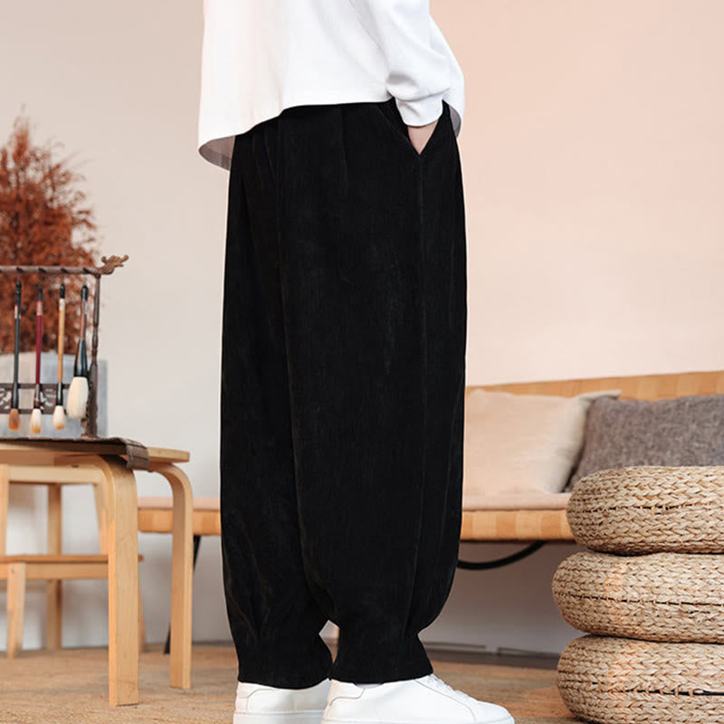 Nimara Ritual Casual Solid Color Simple Design Men's Cotton Pants With Pockets