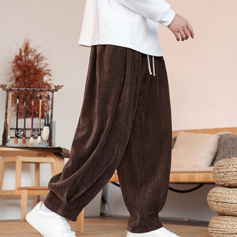 Nimara Ritual Casual Solid Color Simple Design Men's Cotton Pants With Pockets