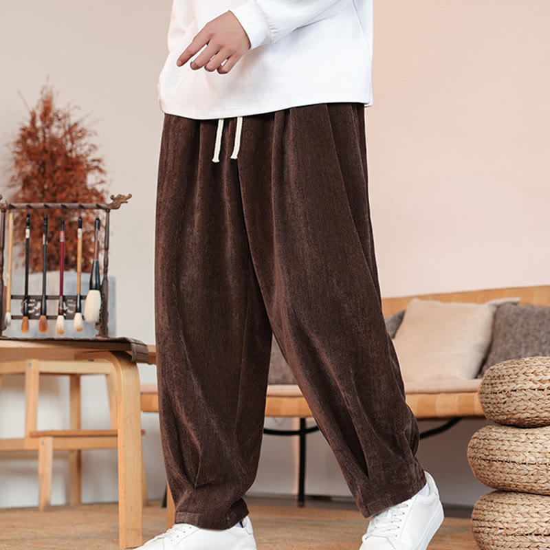 Nimara Ritual Casual Solid Color Simple Design Men's Cotton Pants With Pockets