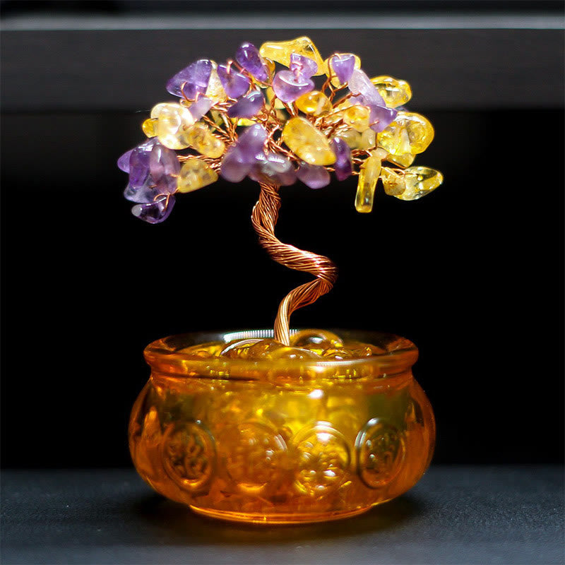Nimara Ritual Various Crystal Citrine Amethyst Pink Crystal Tree Prosperity Home Decoration