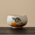 Nimara Ritual Cute Persimmon Cat Teacup Kung Fu Tea Cup