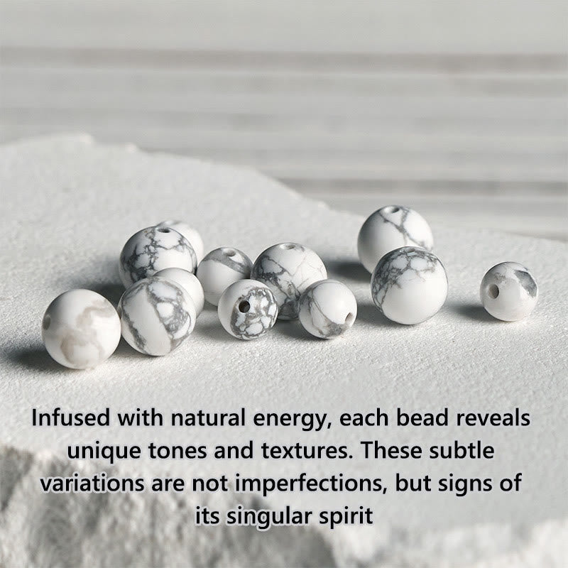 Nimara Ritual 925 Sterling Silver Lotus Design Natural White Turquoise Wealth Bracelet