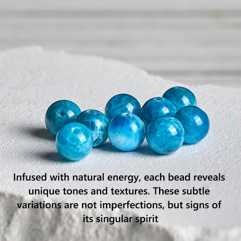 Nimara Ritual 925 Sterling Silver Lotus Natural Apatite Creativity Bracelet