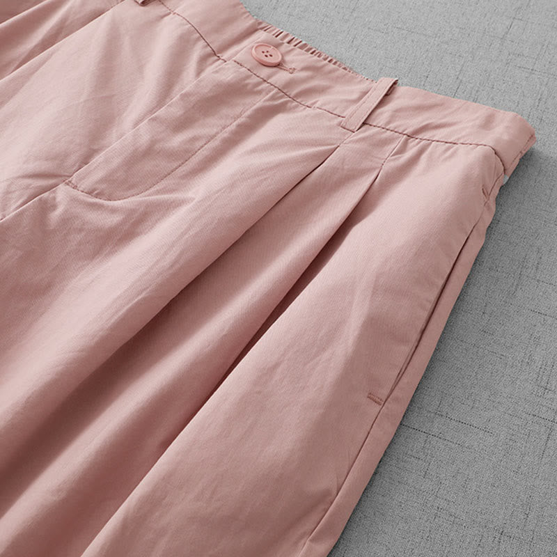 Nimara Ritual Casual Plain Polyester Women's 7-8 Length Wide Leg Pants With Pockets