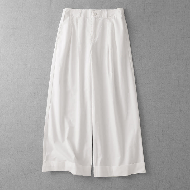 Nimara Ritual Casual Plain Polyester Women's 7-8 Length Wide Leg Pants With Pockets