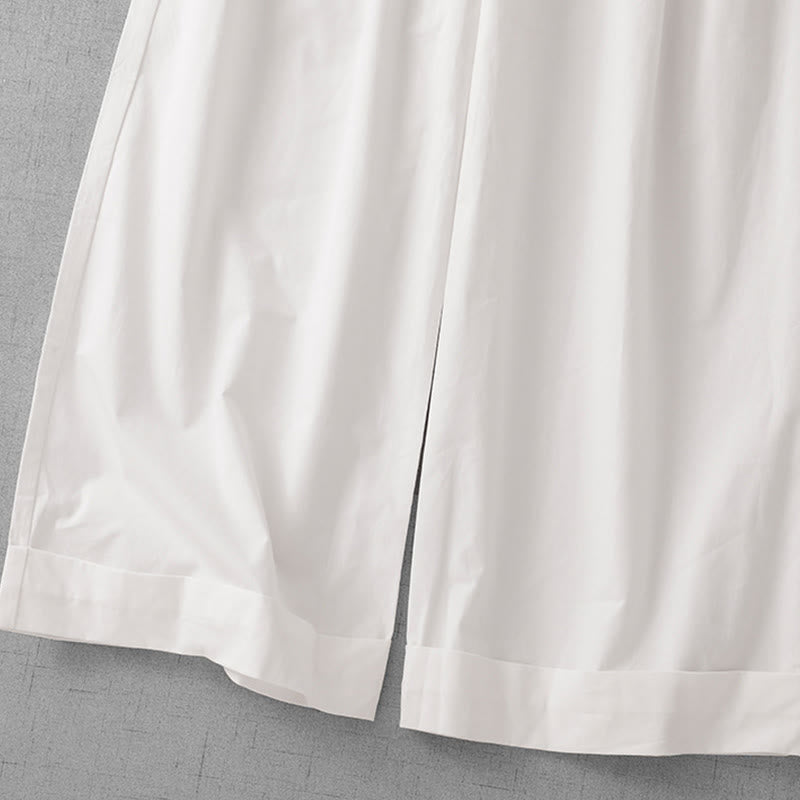 Nimara Ritual Casual Plain Polyester Women's 7-8 Length Wide Leg Pants With Pockets