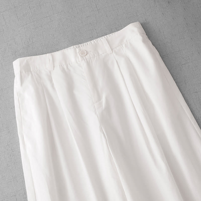 Nimara Ritual Casual Plain Polyester Women's 7-8 Length Wide Leg Pants With Pockets