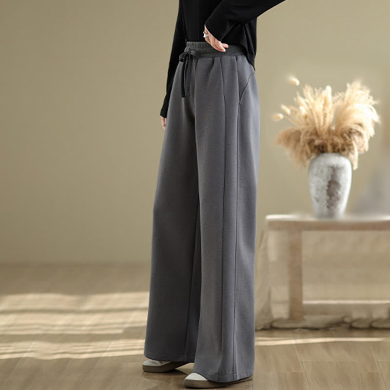 Nimara Ritual Casual Plain Cotton Women's Wide Leg Pants With Pockets