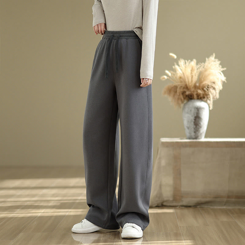 Nimara Ritual Casual Rope Women's Cotton Straight-leg Pants With Pockets