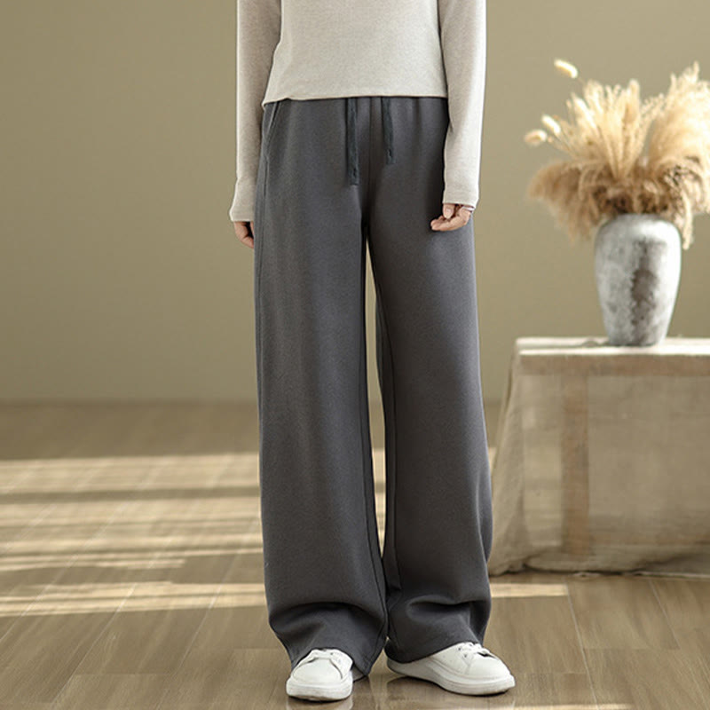 Nimara Ritual Casual Rope Women's Cotton Straight-leg Pants With Pockets