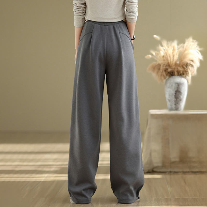 Nimara Ritual Casual Rope Women's Cotton Straight-leg Pants With Pockets