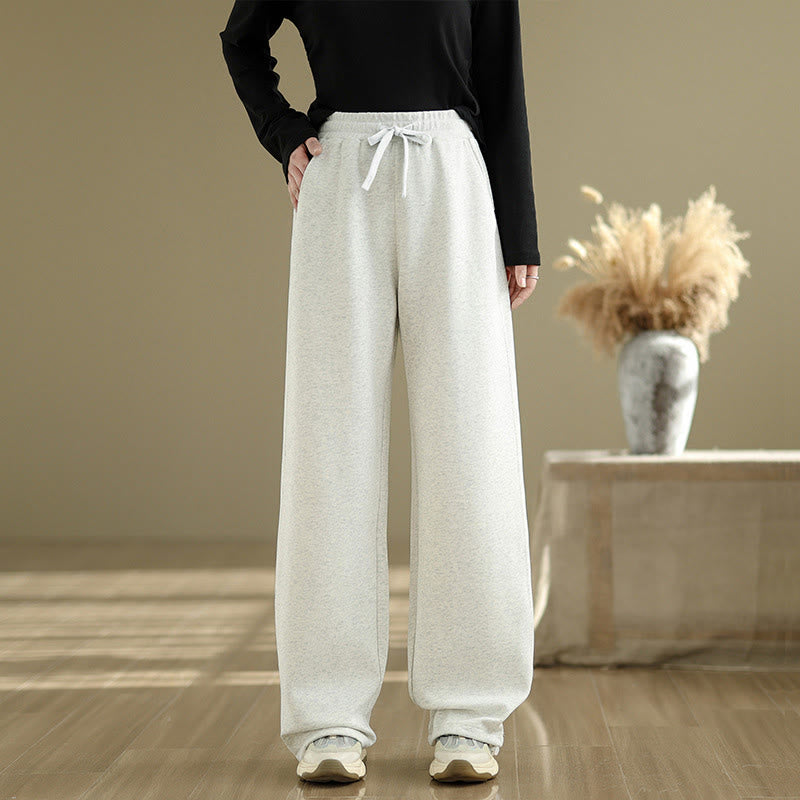 Nimara Ritual Casual Rope Women's Cotton Straight-leg Pants With Pockets