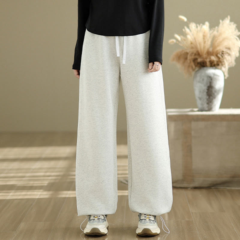 Nimara Ritual Casual Rope Women's Cotton Straight-leg Pants With Pockets