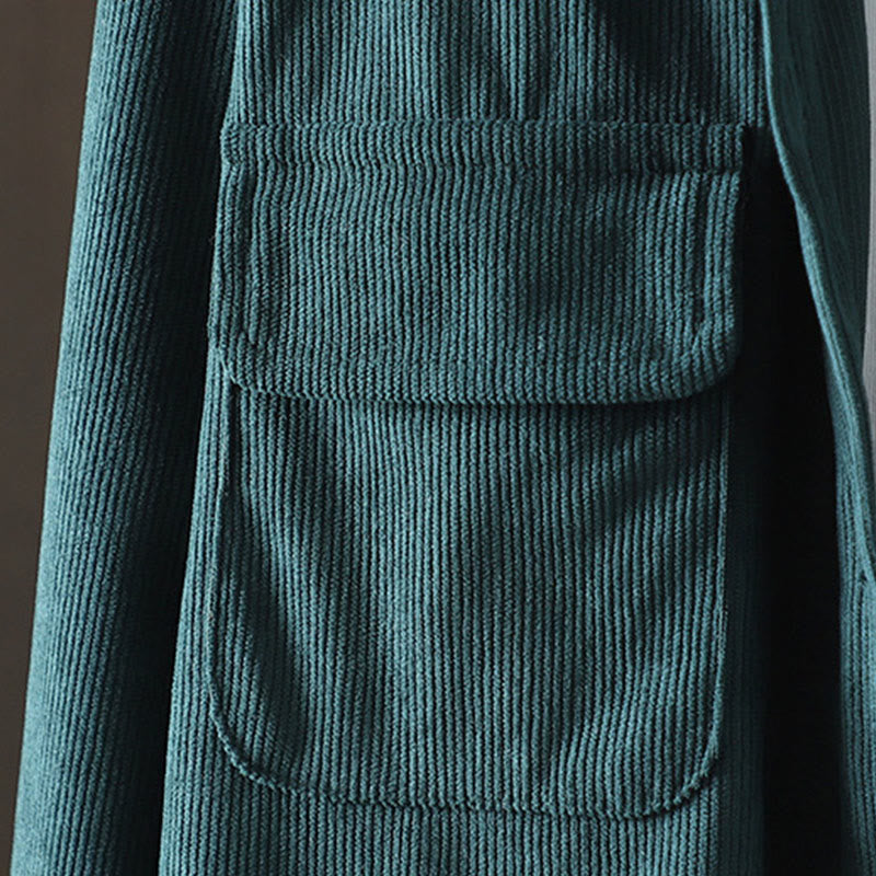 Nimara Ritual Corduroy Women's Cotton Long Sleeve Jacket With Pockets