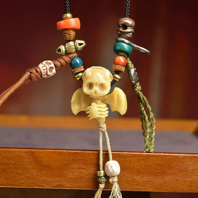 Nimara Ritual Tibetan Skull The Lord of the Corpse Forest New Beginning Rope Necklace Pendant