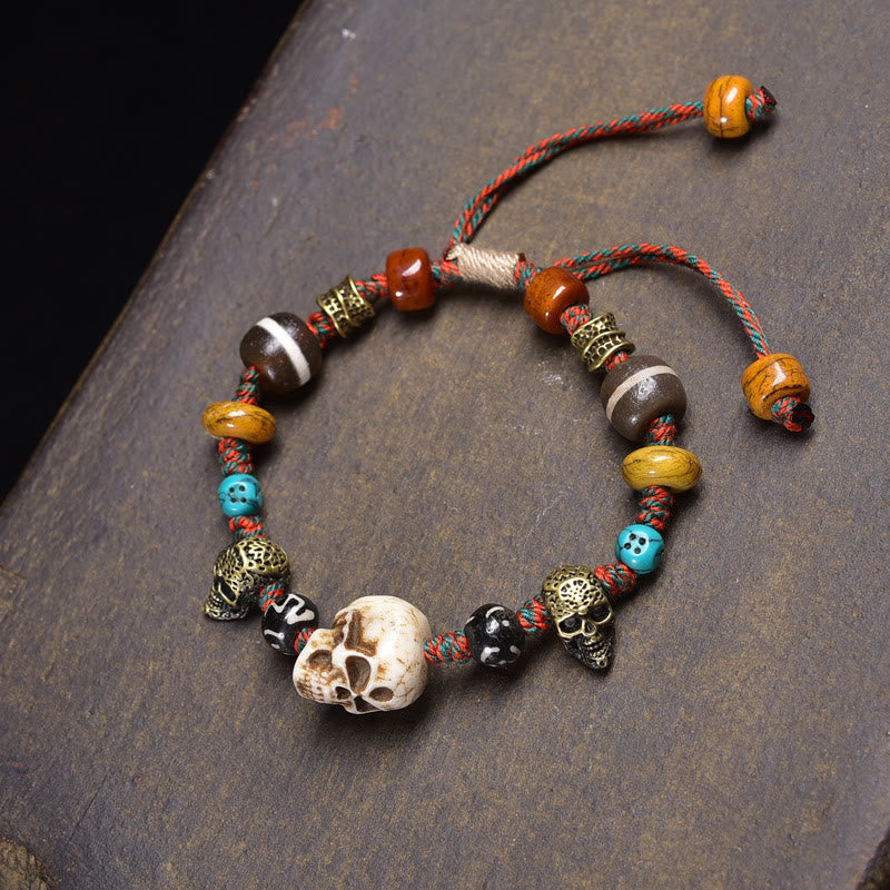 Nimara Ritual Tibet Bone Beads Coconut Shell The Lord of the Corpse Forest Happiness Bracelet