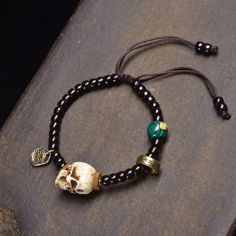 Nimara Ritual Tibet Bone Beads Coconut Shell The Lord of the Corpse Forest Happiness Bracelet
