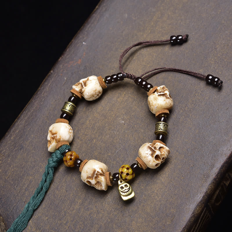 Nimara Ritual Tibet Bone Beads Coconut Shell The Lord of the Corpse Forest Happiness Bracelet