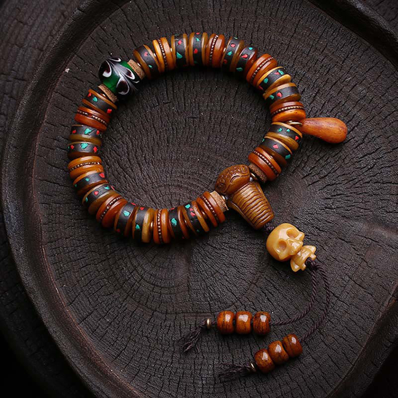 Nimara Ritual Tibet Bone Beads The Lord Of The Corpse Forest Reminders of Our Impermanence Bracelet