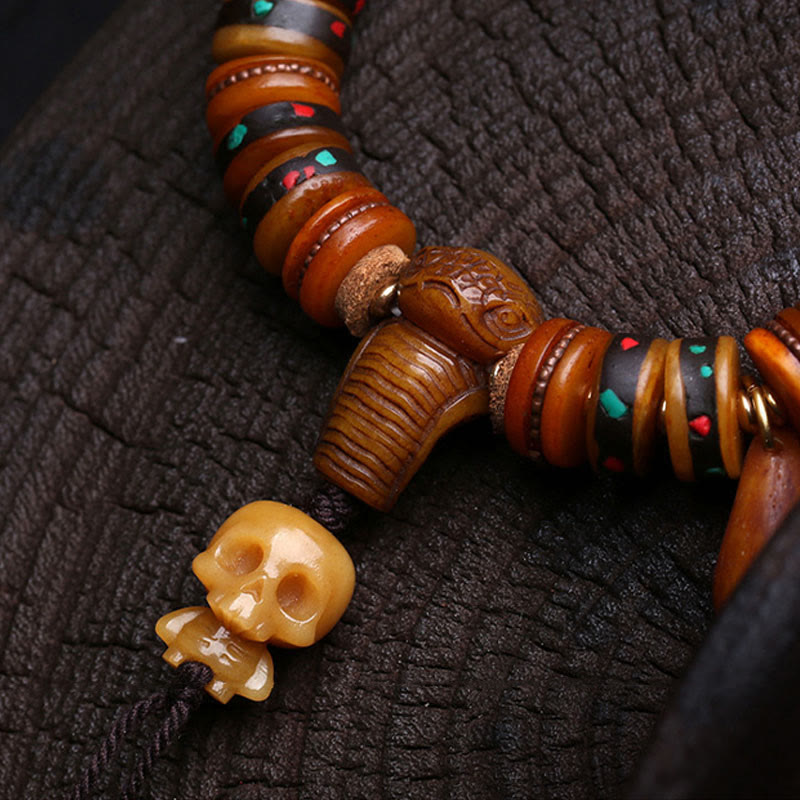 Nimara Ritual Tibet Bone Beads The Lord Of The Corpse Forest Reminders of Our Impermanence Bracelet