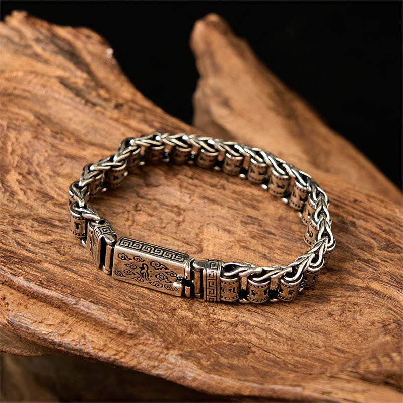 Nimara Ritual Tibetan Auspicious Clouds Copper Om Mani Padme Hum Peace Metal Bracelet