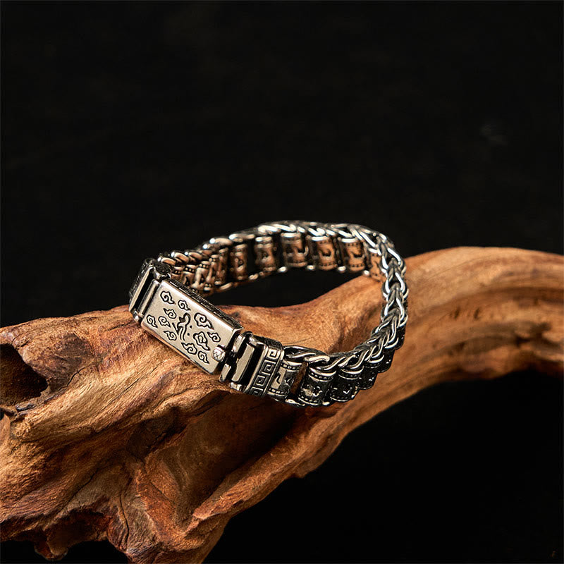 Nimara Ritual Tibetan Auspicious Clouds Copper Om Mani Padme Hum Peace Metal Bracelet
