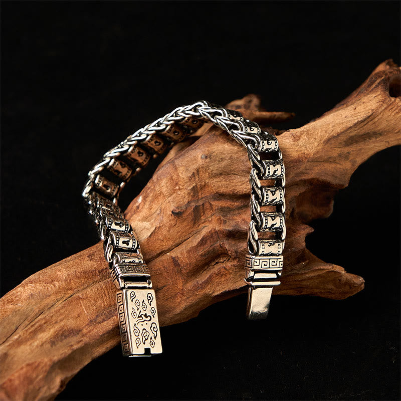 Nimara Ritual Tibetan Auspicious Clouds Copper Om Mani Padme Hum Peace Metal Bracelet
