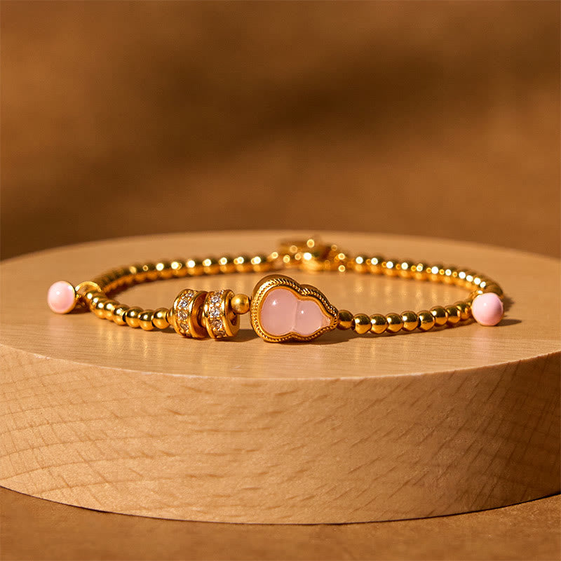 Nimara Ritual Copper Brass Plated 24k Gold Beads Gourd Wealth Bracelet