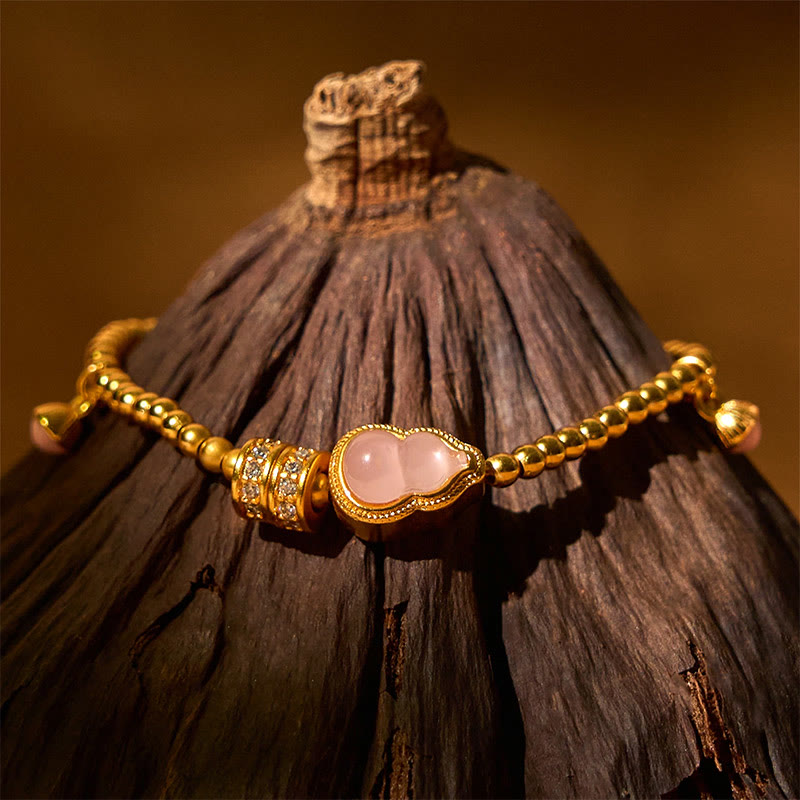 Nimara Ritual Copper Brass Plated 24k Gold Beads Gourd Wealth Bracelet