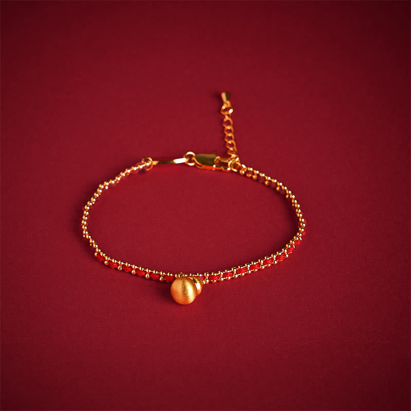 Nimara Ritual Red String Copper Brass Gourd Strength Wealth Bracelet