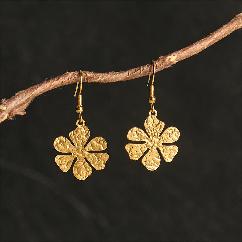 Nimara Ritual Elegant Titanium Steel Balance Hammer Marks Earrings