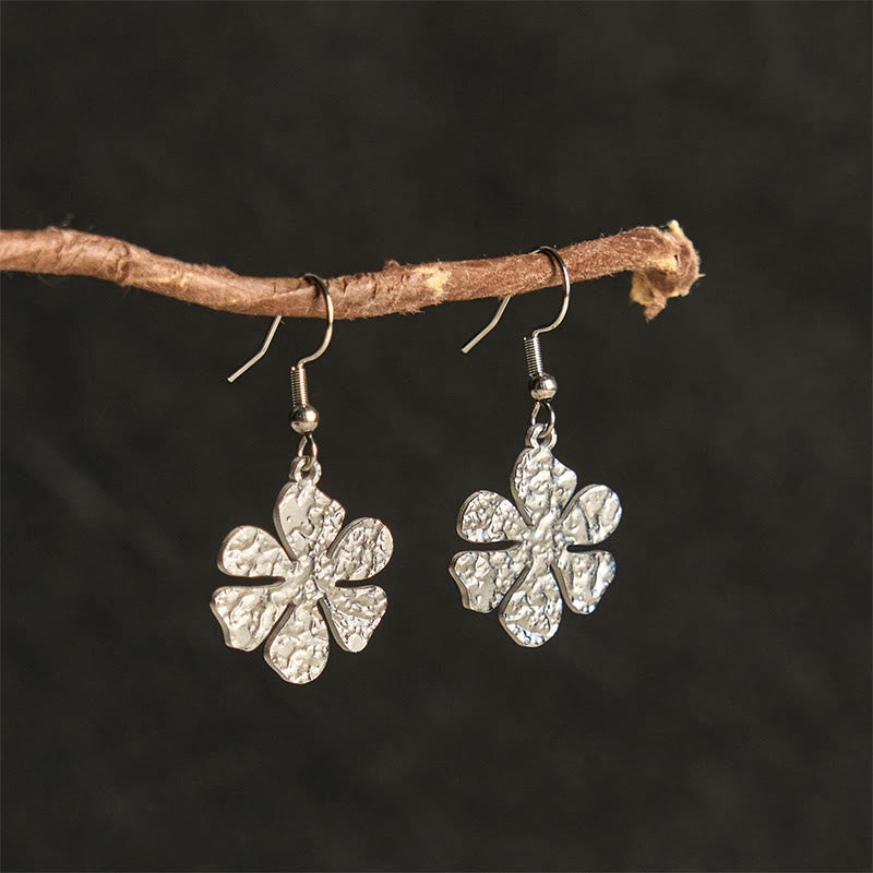 Nimara Ritual Elegant Titanium Steel Balance Hammer Marks Earrings