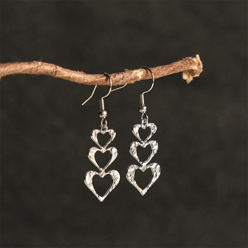 Nimara Ritual Elegant Titanium Steel Balance Hammer Marks Earrings