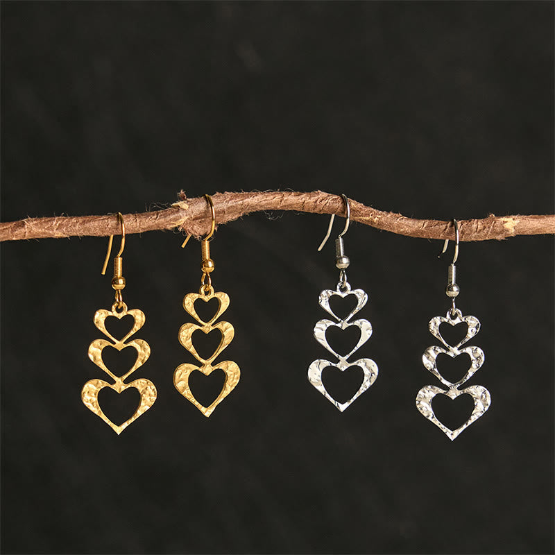 Nimara Ritual Elegant Titanium Steel Balance Hammer Marks Earrings