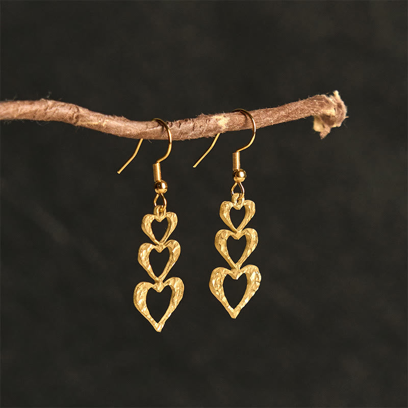 Nimara Ritual Elegant Titanium Steel Balance Hammer Marks Earrings