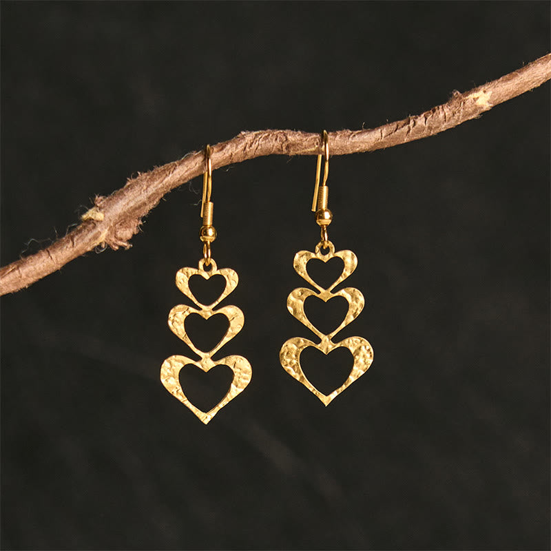 Nimara Ritual Elegant Titanium Steel Balance Hammer Marks Earrings