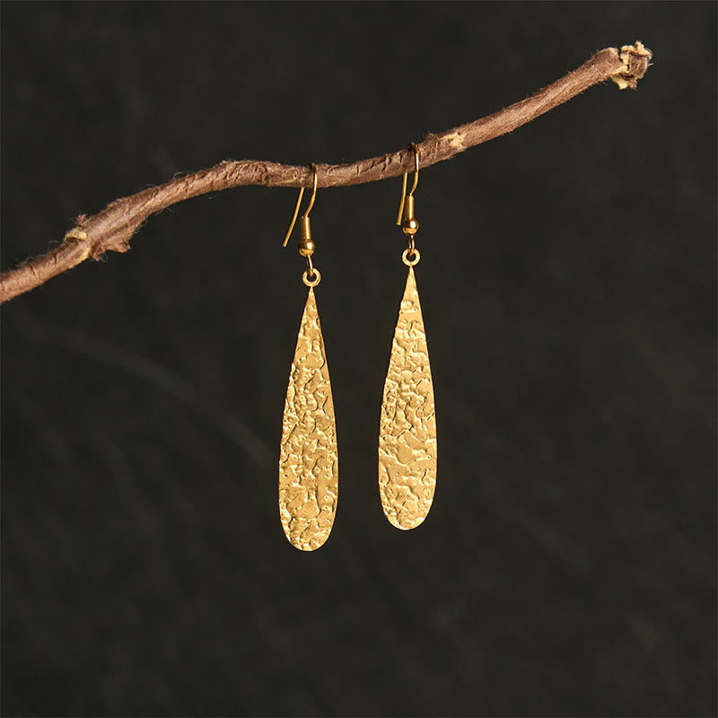 Nimara Ritual Elegant Titanium Steel Balance Hammer Marks Earrings
