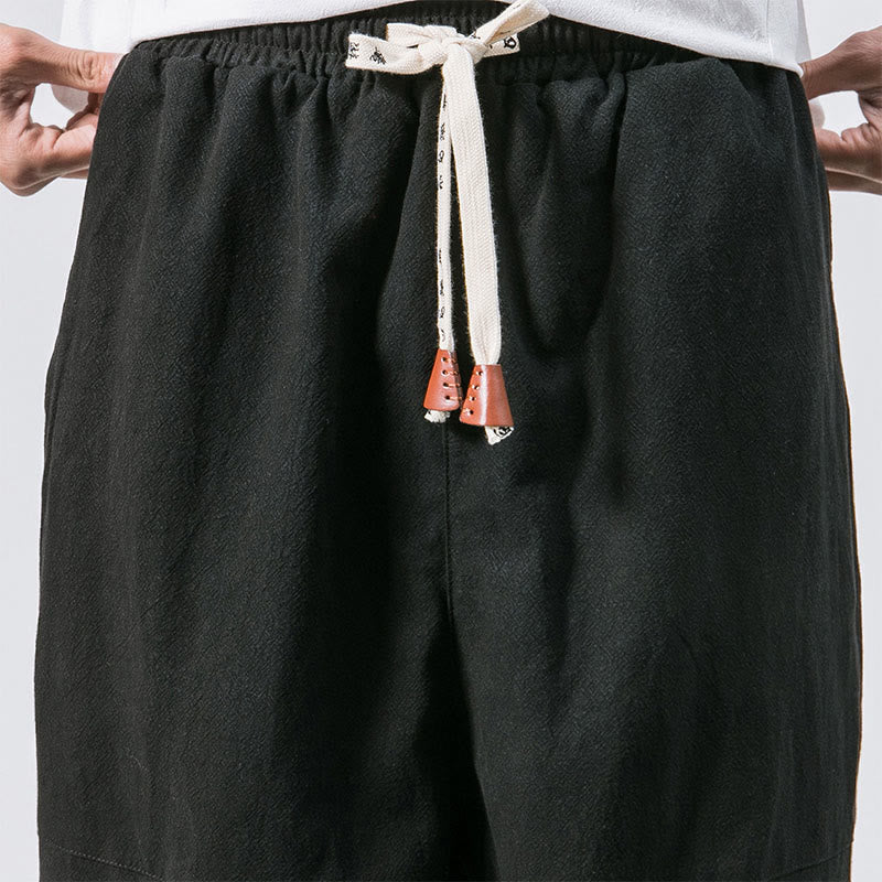 Nimara Ritual Men's Plain Simple Drawstring Design Cotton Harem Pants With Pockets