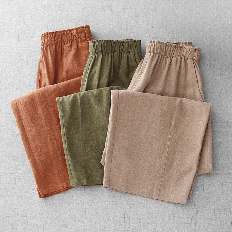 Nimara Ritual Casual Plain Rope Women's Cotton 7-8 Length Pants With Pockets