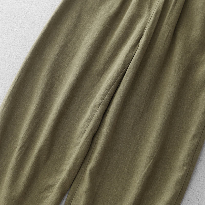 Nimara Ritual Casual Plain Rope Women's Cotton 7-8 Length Pants With Pockets