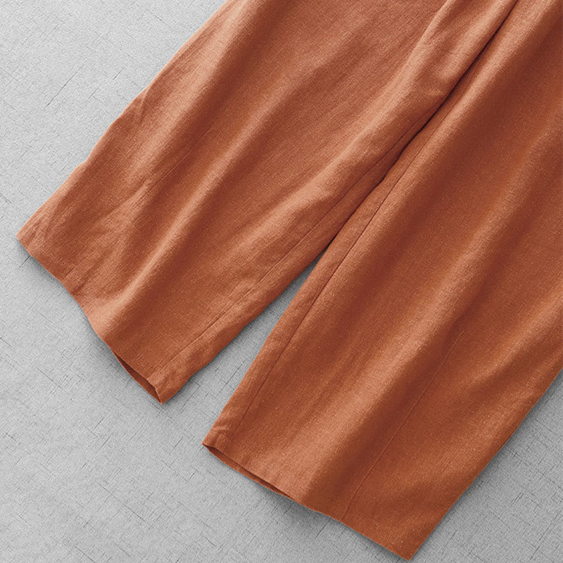 Nimara Ritual Casual Plain Rope Women's Cotton 7-8 Length Pants With Pockets