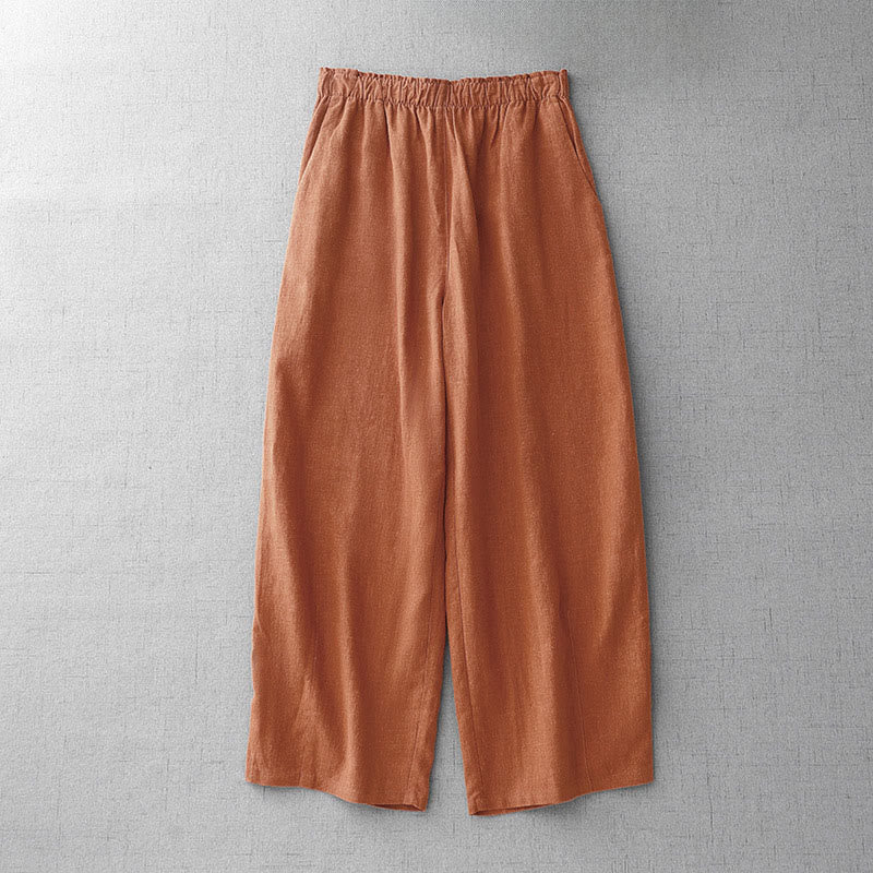 Nimara Ritual Casual Plain Rope Women's Cotton 7-8 Length Pants With Pockets