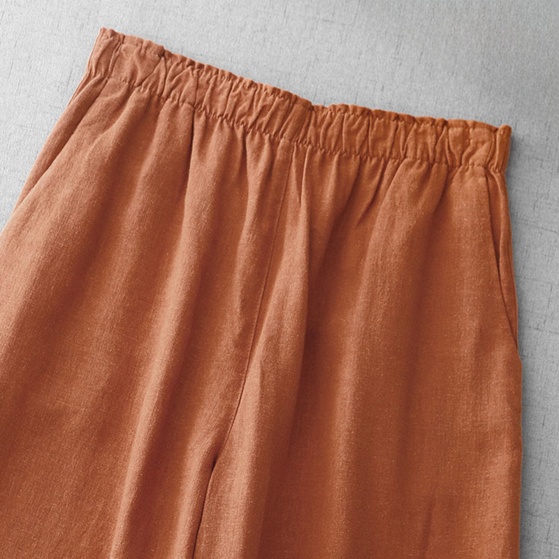 Nimara Ritual Casual Plain Rope Women's Cotton 7-8 Length Pants With Pockets