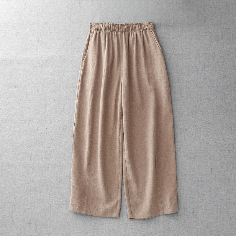 Nimara Ritual Casual Plain Rope Women's Cotton 7-8 Length Pants With Pockets