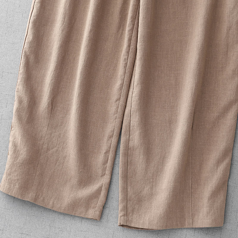 Nimara Ritual Casual Plain Rope Women's Cotton 7-8 Length Pants With Pockets