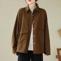 Nimara Ritual Women's Long Sleeve Button Cotton Jacket With Pockets