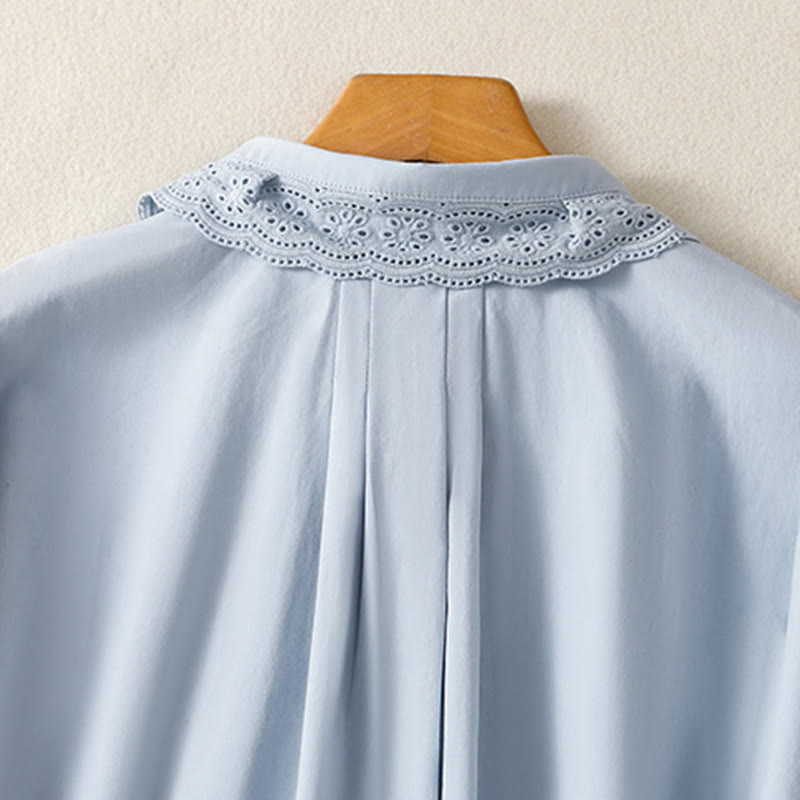 Nimara Ritual Casual Women's Long Sleeve Lace Lapel Shirt