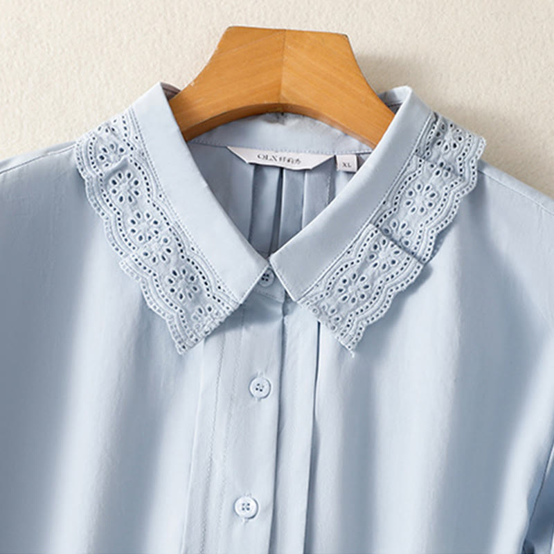 Nimara Ritual Casual Women's Long Sleeve Lace Lapel Shirt