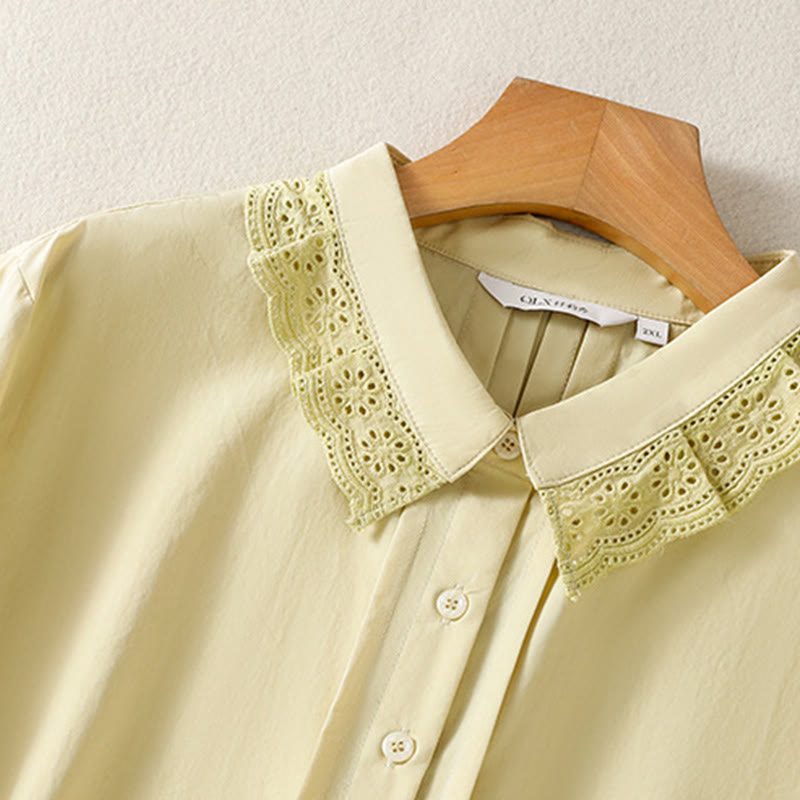 Nimara Ritual Casual Women's Long Sleeve Lace Lapel Shirt